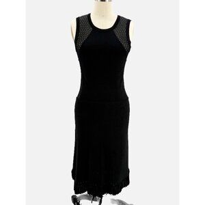 alessandro della'cqua NAPOLI Black Knit Mini Sleeveless Cocktail Dres IT 42/6
